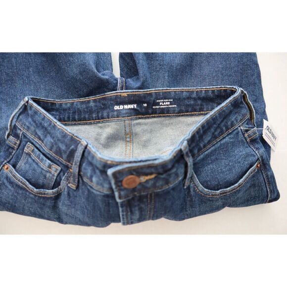 Old Navy 647508-00 Women's Sz 10 Dark Blue Higher High-Rise Flare Denim Jeans - Picture 3 of 10